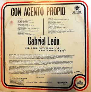 Gabriel León - Con acento propio Vinilo