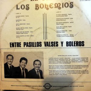Trío Los Bohemios - Entre Pasillos Valses y Boleros Vinilo