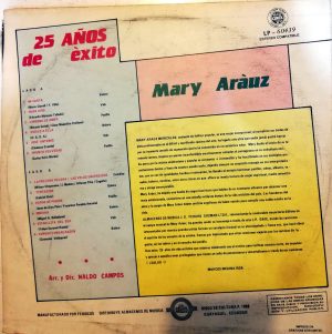 Mary Arauz - 25 años de Éxitos Vinilo