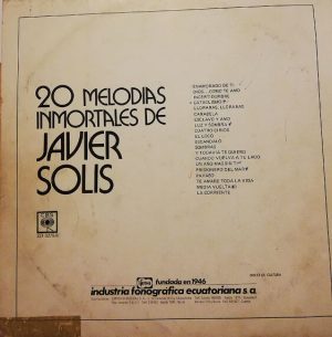 Javier Solis - 20 Melodias Inmortales De Javier Solis Vinilo
