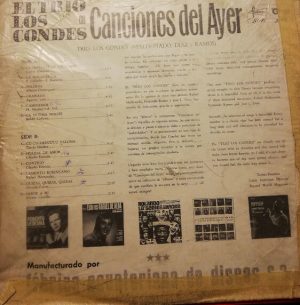 Trio Los Condes - Canciones Del Ayer Vinilo