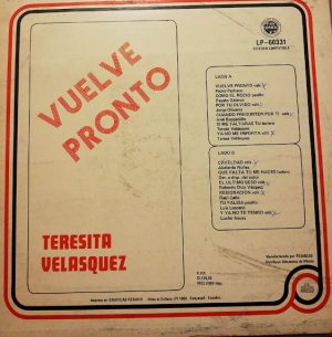 Teresita Velasquez - Vuelve Pronto Vinilo