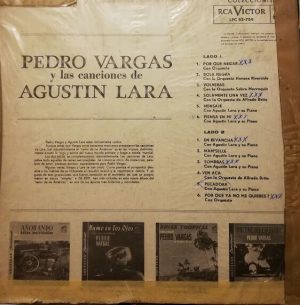 Pedro Vargas - Pedro Vargas Y Las Canciones De Agustin Lara Vinilo