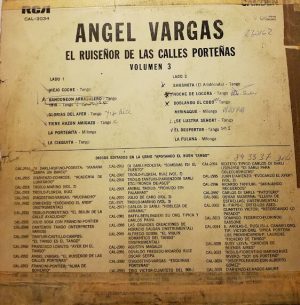 Angel Vargas - El Risueño De Las Calles Porteñas Vol. Iii Vinilo