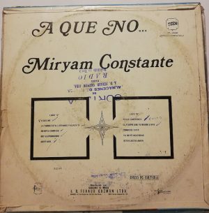 Miryam Constante - A Que No... Vinilo