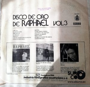 Raphael - El Disco De Oro De Rapahel Vol 3 Vinilo