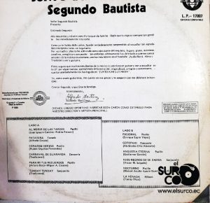 Segundo Bautista - Junto A Mi Guitarra Vinilo