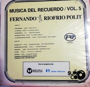 Fernando Riofrío Polit - Música Del Recuerdo Vinilo