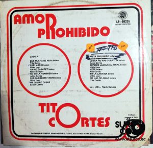 Tito Cortés - Amor Prohibido Vinilo