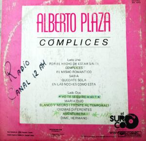 Alberto Plaza - Cómplices (Promocional) Vinilo